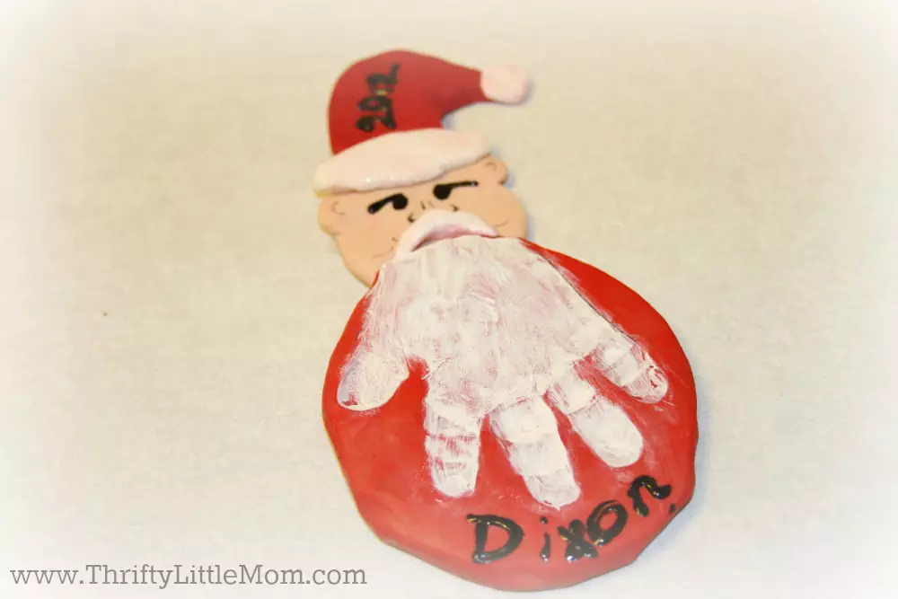 Make Your Own Annual Christmas Ornament Handprint Santa