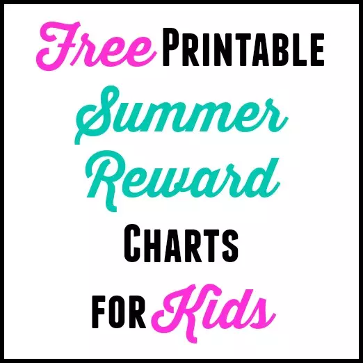 Free Printable Summer Reward Chart for Kids