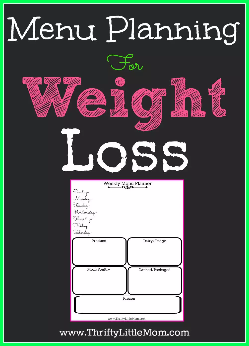Menu Planning For Weight Loss