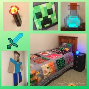 My Thrifty Minecraft Bedroom Makeover & Wall Decor