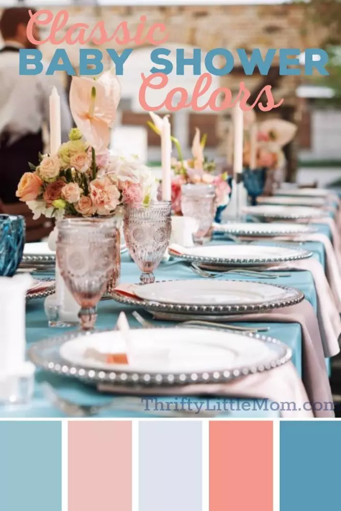 pink and blue baby shower decoration ideas