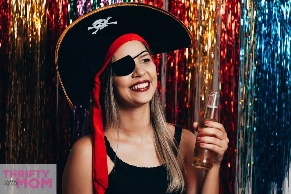 woman dressed a pirate for adult party theme
