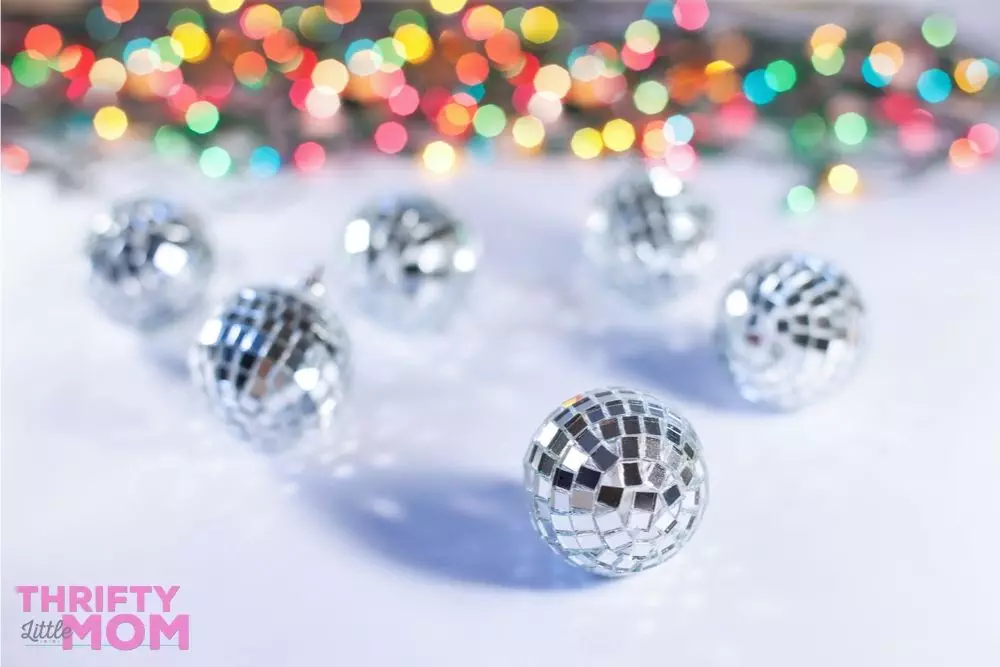 mini disco balls are fun decorations at a kids disco party