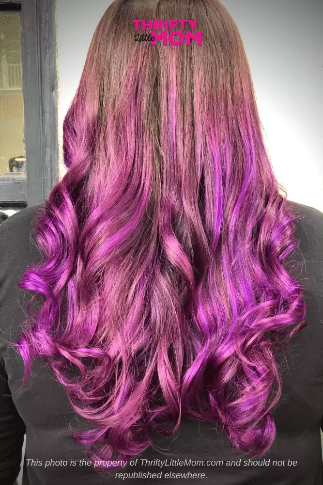 purple highlights in brown hair